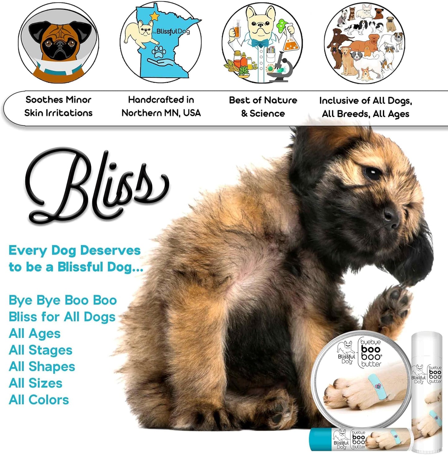 The Blissful Dog Lhasa Apso Boo Boo Butter, 2-Ounce