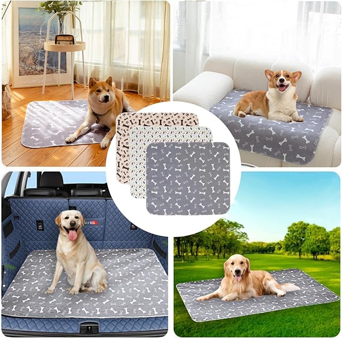 Washable Puppy Pee Pads for Dogs,Puppy Pads with Pheromones, Reusable Puppy Pads for Dogs and Cats - Leak & Odor Proof, Non-Slip Base Training Pads for Home & Travel(with Pet Hair Removal Gloves)