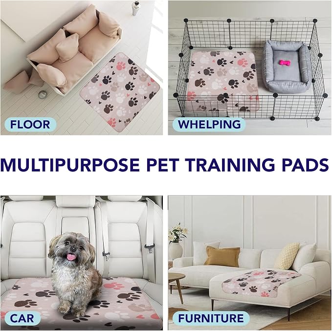 PUPIBOO Washable Pee Pads for Dogs and Cats - Super Absorbent Reusable Puppy Training Pads - 100% Waterproof, Leak-Proof & Non-Slip Whelping Pads for Pet Housebreaking