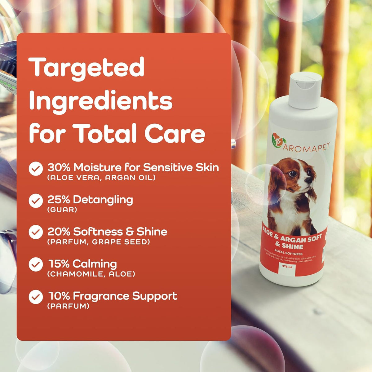 Sensitive Care -Tangle-Free-Silky Shine Softening and detangling Shampoo, Delicate Coat Clean & Odor Control Shampoo – Advanced Shine Formula for Dogs (Cavalier King Charles Spaniel, 16 Fluid Ounces)