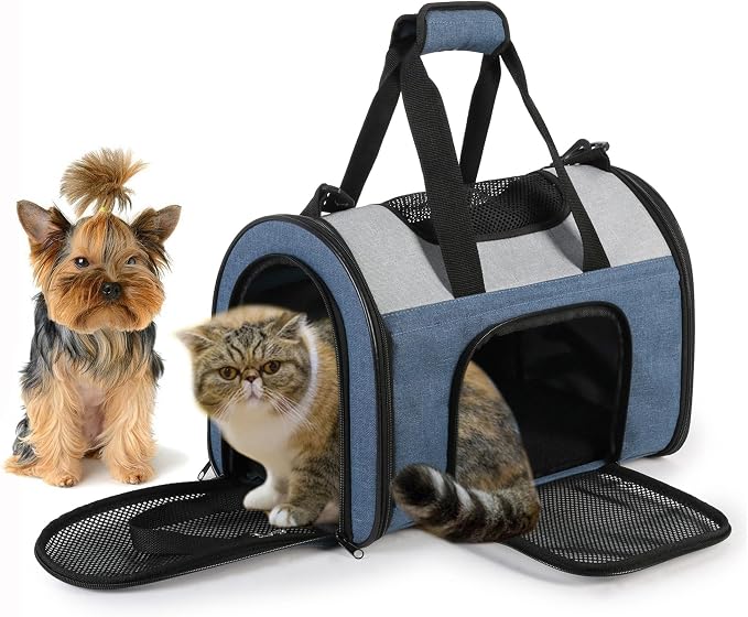 JESPET Soft-Sided Kennel Pet Carrier for Small Dogs, Cats, Puppy, Airline Approved Cat Carriers Dog Carrier Collapsible, Travel Handbag & Car Seat