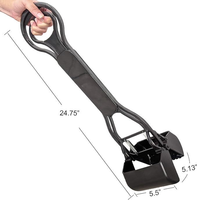 Four Paws Wee-Wee Allen's Spring Action Scooper, Hard Surfaces, Medium | Dog pooper scooper, great for concrete or hard flooring, single-handed use, wide handle for comfortable grip
