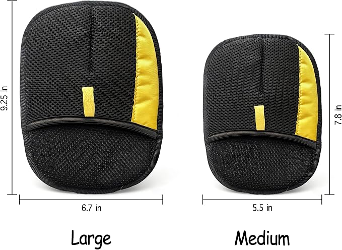 Electrostatic Pet Hair Removal Glove for Cats & Dogs, Reusable Magic Brush for Furniture & Clothes, Cat & Dog Fur Remover Tool (Black-Yellow Large 2-Pack)