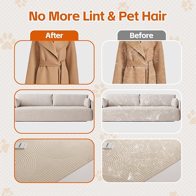 Fancybird Pet Hair Removal Glove, Reusable Pet Hair Remover Tool with Wrist Stap, Electrostatic Pet Hair Gloves for Couch, Carpet, Clothing, Car Seat