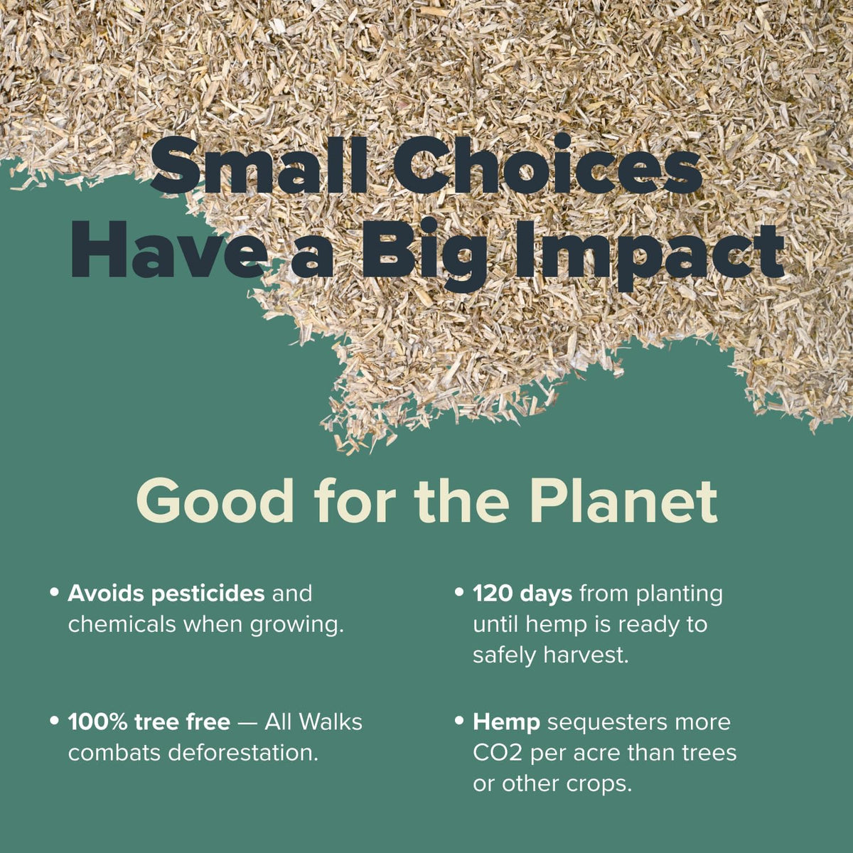 All Walks 40 Liter Hemp Bedding for Chicken Coops, Guinea Pigs, Hamsters, Rabbits, and Other Small Animals - 100% Natural, Superior Odor Control, Sustainably Sourced Pet Bedding - Made in America