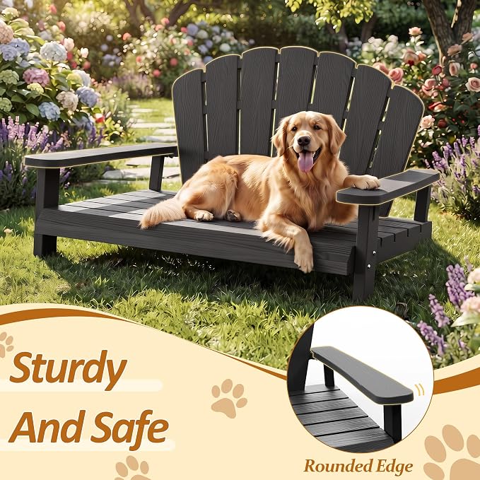 Outdoor Dog Bed, Elevated Dog Bed,Indoor&Outdoor Pet Furniture(Black) | Waterproof Dog Couch,Sturdy Dog Patio Lounge Chair,Chew Resistant Outdoor Dog Furniture for Small&Medium Dogs
