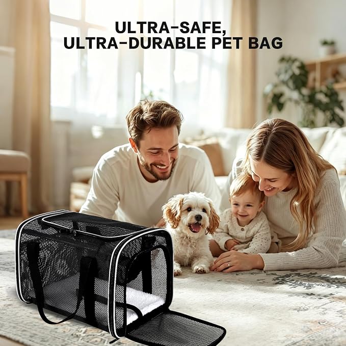 Cat Carrier Dog Carrier Pet Carriers Soft-Sided Cats Bag Animal Carriers Puppy Carrying Bag TSA Airline Approved Small Dog Carrier Soft Sided, Collapsible Travel Carriers for Big Cats(Up to 16lbs),