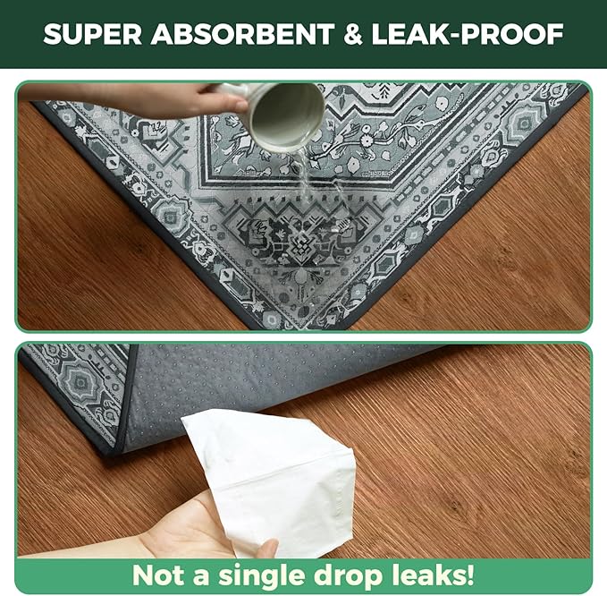 FXW Washable Pee Pads for Dogs, Puppy Pads with Super Absorbent, Specifically Designed for 36inch Cages, 23" x 35" Rectangle, Boho Grey, 2 Packs