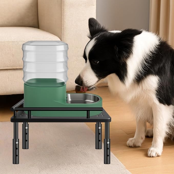 Dog Water Dispenser Stand, Metal Raised Holder for Pet Automatic Feeders, Height Adjustable Elevated Stand for Pet Feeders, Suitable for Cats, Small & Medium Dogs [Stand Only]
