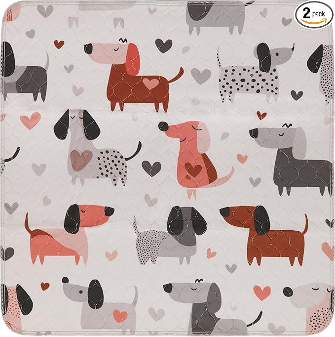 PUPIBOO Washable Pee Pads for Dogs and Cats - Super Absorbent Reusable Puppy Training Pads - 100% Waterproof, Leak-Proof & Non-Slip Whelping Pads for Pet Housebreaking