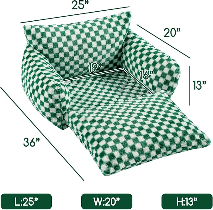 Hollypet Cat Bed Small Dog Orthopedic Couch Beds for Pets up to 20 lbs | Fluffy Multifunctional Double-Layer Warming Kitten Pet Couch Orthopedic Beds with Machine Washable Cover and Non-Slip Bottom