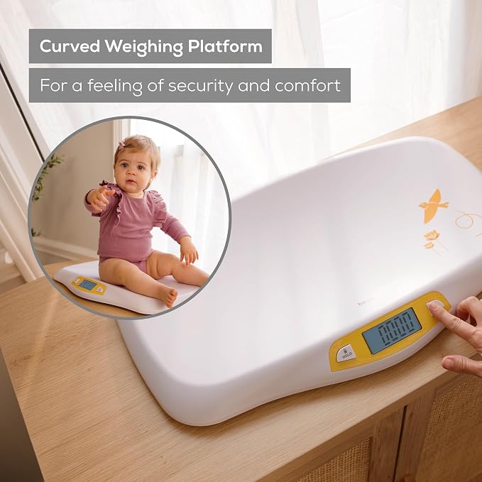 Beurer BY80 Digital Baby Scale, Infant Scale for Weighing in Pounds, Ounces, or Kilograms up to 44 lbs with Hold Function, Pet Scale for Cats and Dogs Analysis