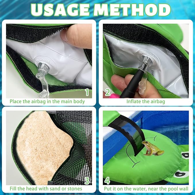 2 Pack Animal Saving Escape Ramp for Pools - Frog Floating Ramp Rescues for Swimming Pool, Frog Saver Floating Ramp Rescues for Saving Frogs, Birds, Toads Animal Mice, Pool & Spa Accessories & Tools