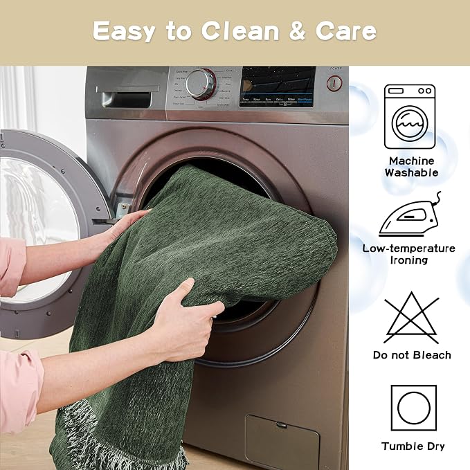 MYSKY HOME Couch Cover for Dogs Washable Couch Covers Couch Covers for Sofa Couch Cover 2 Cushion Sofa Non Slip Dogs Furniture Protector Chenille Sofa Covers for Pets, 71"x102", Moss Green
