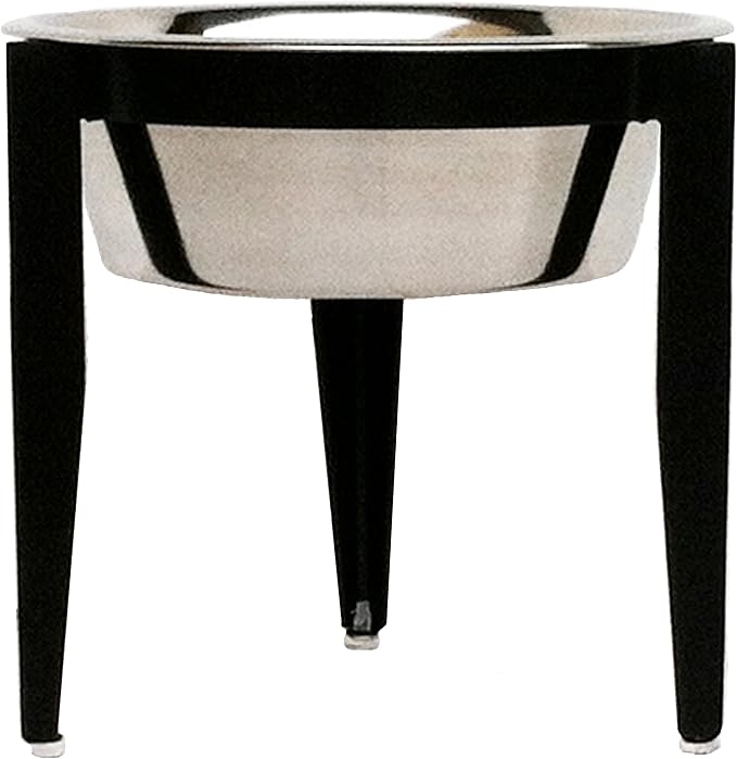 Vision Outdoor/Indoor Elevated Single Diner for Dogs - 10" Tall - Modern Minimalist Metal Dog Bowl Stand - Stylish Raised Pet Bowl for Large Breed - Premium Stainless Steel Bowl