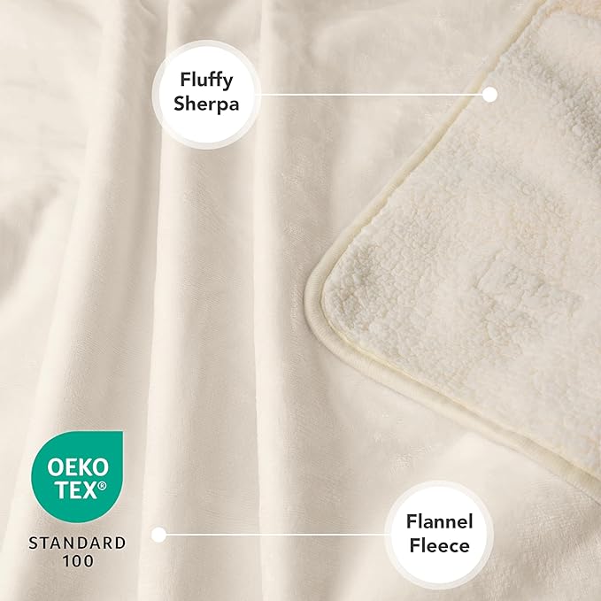 PetAmi Waterproof Dog Blanket Sherpa Fleece, Pet Medium Large Dogs, Reversible Cat Throw Bed Couch Sofa Furniture Protector, Soft Plush Microfiber (X-Large 60x80, Beige), X-Large (60x80)