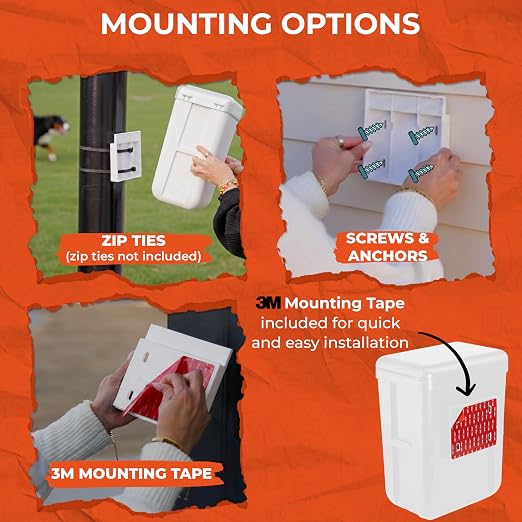 PEXTER Outdoor Dog Poop Trash Can Outside - Wall Mounted Dog Waste Bin & Garbage Can, 2-in-1 Converts 13L to 8L (3.5/2.1 Gal), Pet Waste Container for Dogs - Includes 15 Heavy Duty Bags (White)