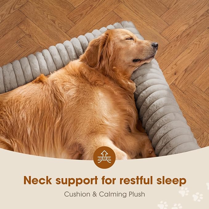 Czpalo Elevated Dog Bed with Removable Bolster Cushion Mat, Raised Pet Cot for Extra Large Sized Dogs with Breathable & Washable Mesh, Indoor & Outdoor Pet Hammock with Skid-Resistant Feet.