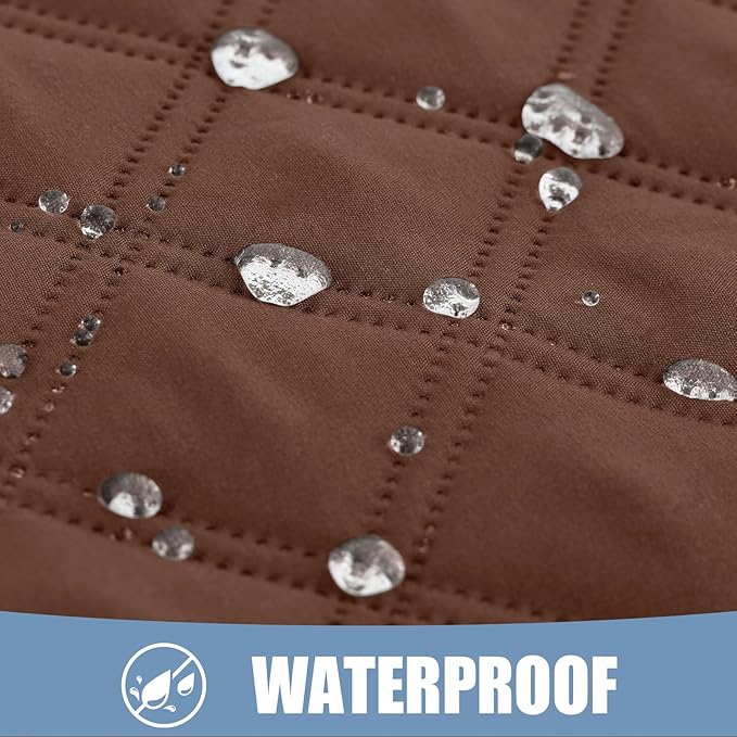 Smiry Waterproof Dog Bed Cover Pet Blanket, Soft Washable Dog Blanket for Furniture Bed Couch Sofa Reversible, Checkered (30"x70", Brown/Beige)