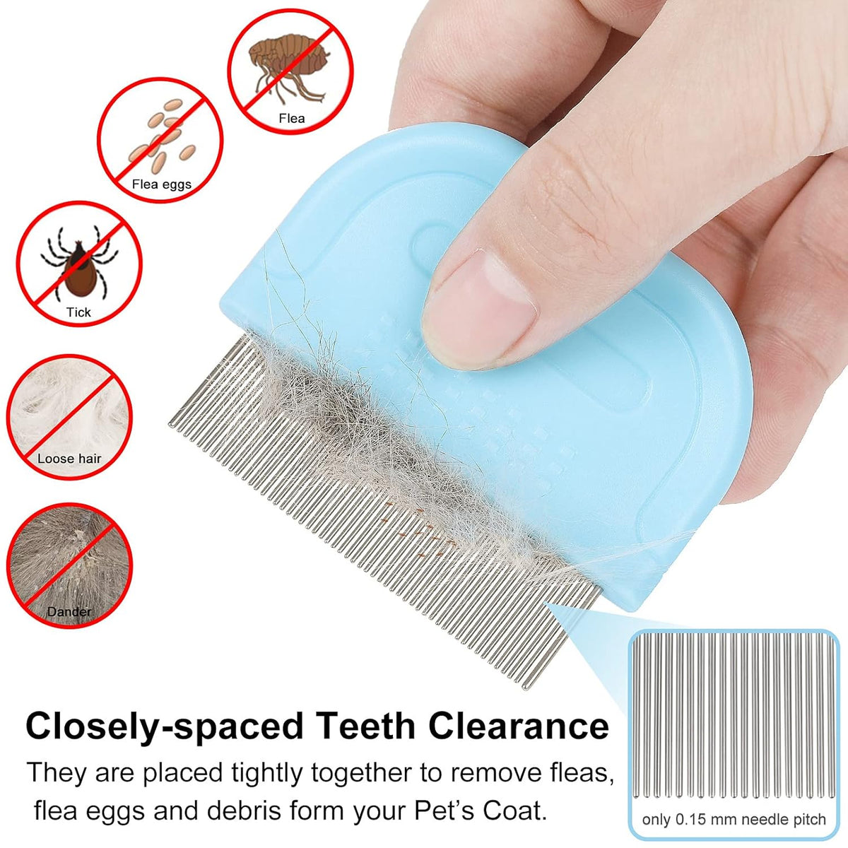 Pet Grooming Supplies, Massaging Comb for Removing Matted Fur and Knots/Tangles, Perfect for Long and Short Hair Pets (3 Packs)