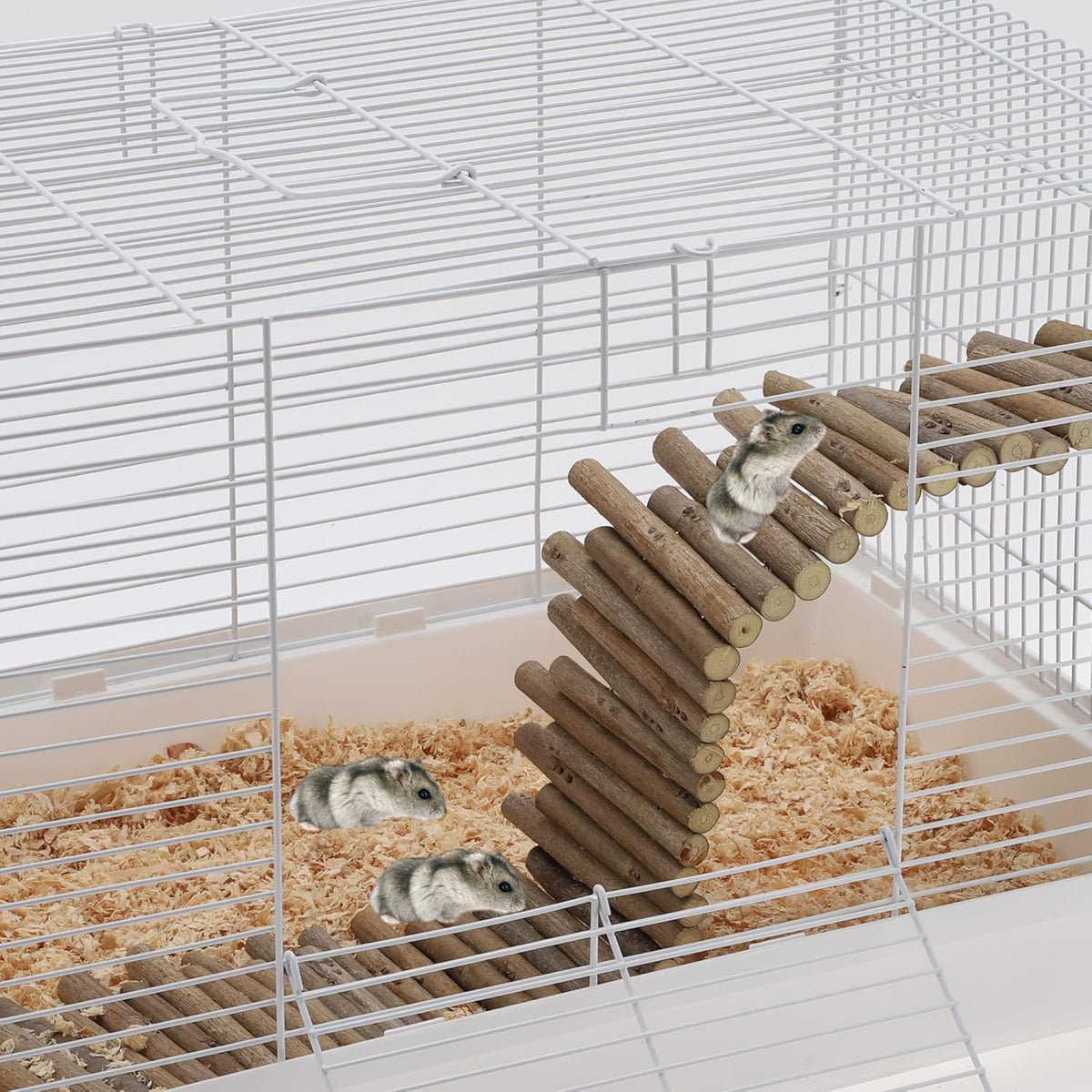 Hamster Toys, Flexible Hamster Wooden Bridge, 11.8In Hamster Fence, Hamster Cage Decor and Platforms, Hamster Cage Accessories(19.69In)