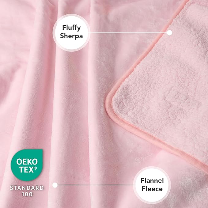 PetAmi Waterproof Dog/Cat Blanket, Pee Proof for Couch/Bed, Reversible, Soft Fleece, Washable, 40x60 Pink