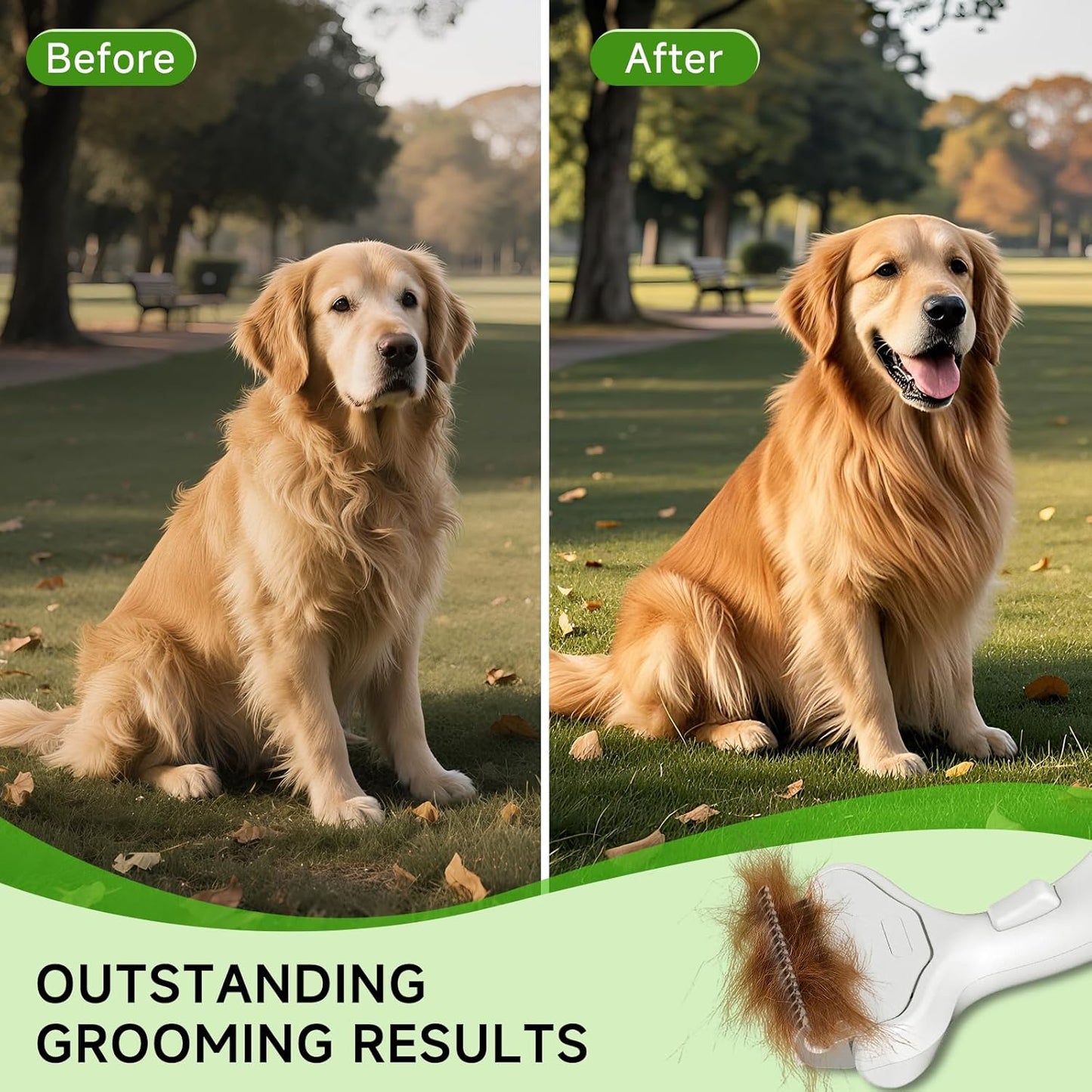 Undercoat Shedding Brush for Dogs & Cats – Professional Deshedding & Dematting Tool – Grooming Comb for Long Hair, German Shepherds & All Pets