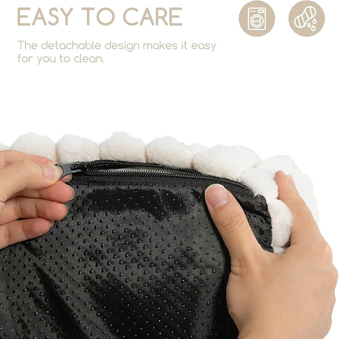 Hollypet Small Dog Large Cat Bed Puppy Couch Beds for Pets up to 25 lbs | Fluffy Dog Cat Couch Plush Soft Warming Pets Beds with Machine Washable Cover and Non-Slip Bottom