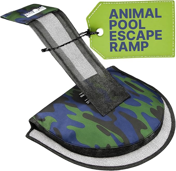 SWIMLINE HYDROTOOLS Frog Log - Small Animal Saving Escape Ramp for Pools & Spas - Heavy Duty Material Pool Critter Escape Ramp - Reduces Maintenance - Camo