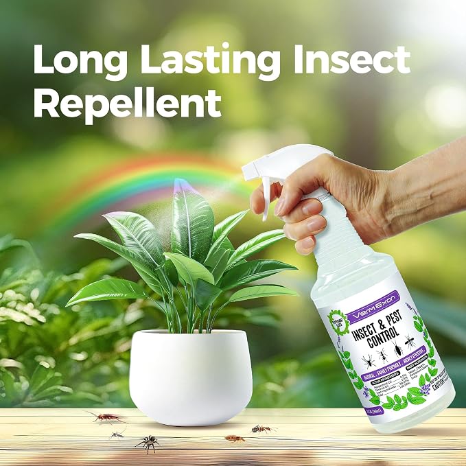 VermExon Peppermint Oil Insect & Pest Control Spray – 32oz Natural Plant-Based Bug Killer for Spiders, Ants, Flies, and Other Insects, Safe for Home & Kitchen Use