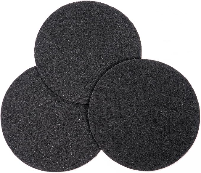 PAWZIDEA 3-Pack Replacement Activated Carbon Filter for PAWZIDEA Outdoor Ready 3.1 Gallon Dog Poop Trash Can Brown/Black/Gray, 7.8" Round, 1/5" Thick Deodorizing Carbon Filters, EFFECTIVE ODOR CONTROL