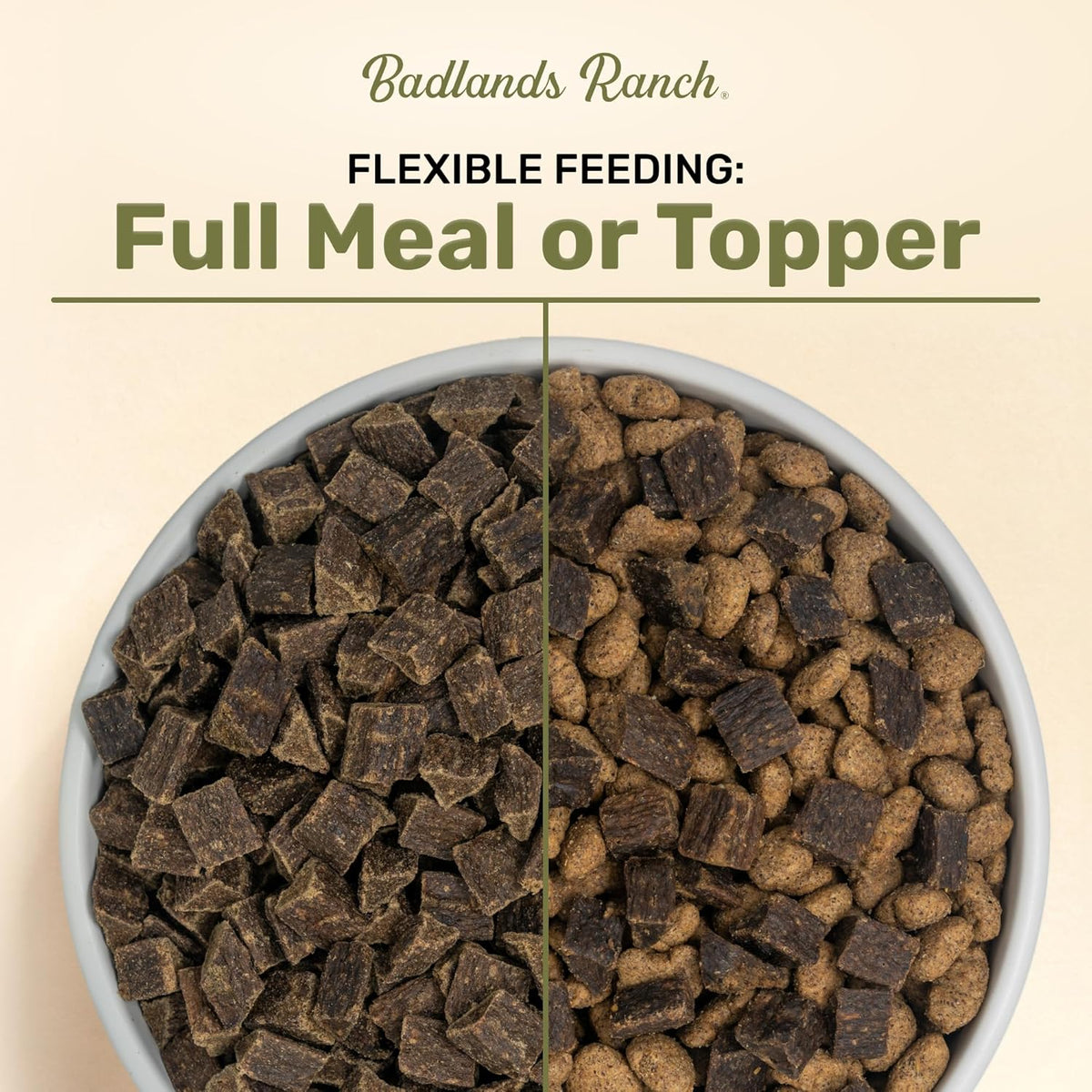 BADLANDS RANCH - Superfood Complete, Air-Dried Adult Dog Food - High Protein, Zero Fillers, Superfood Nutrition by Katherine Heigl (24 oz, Beef & Bison Formula)