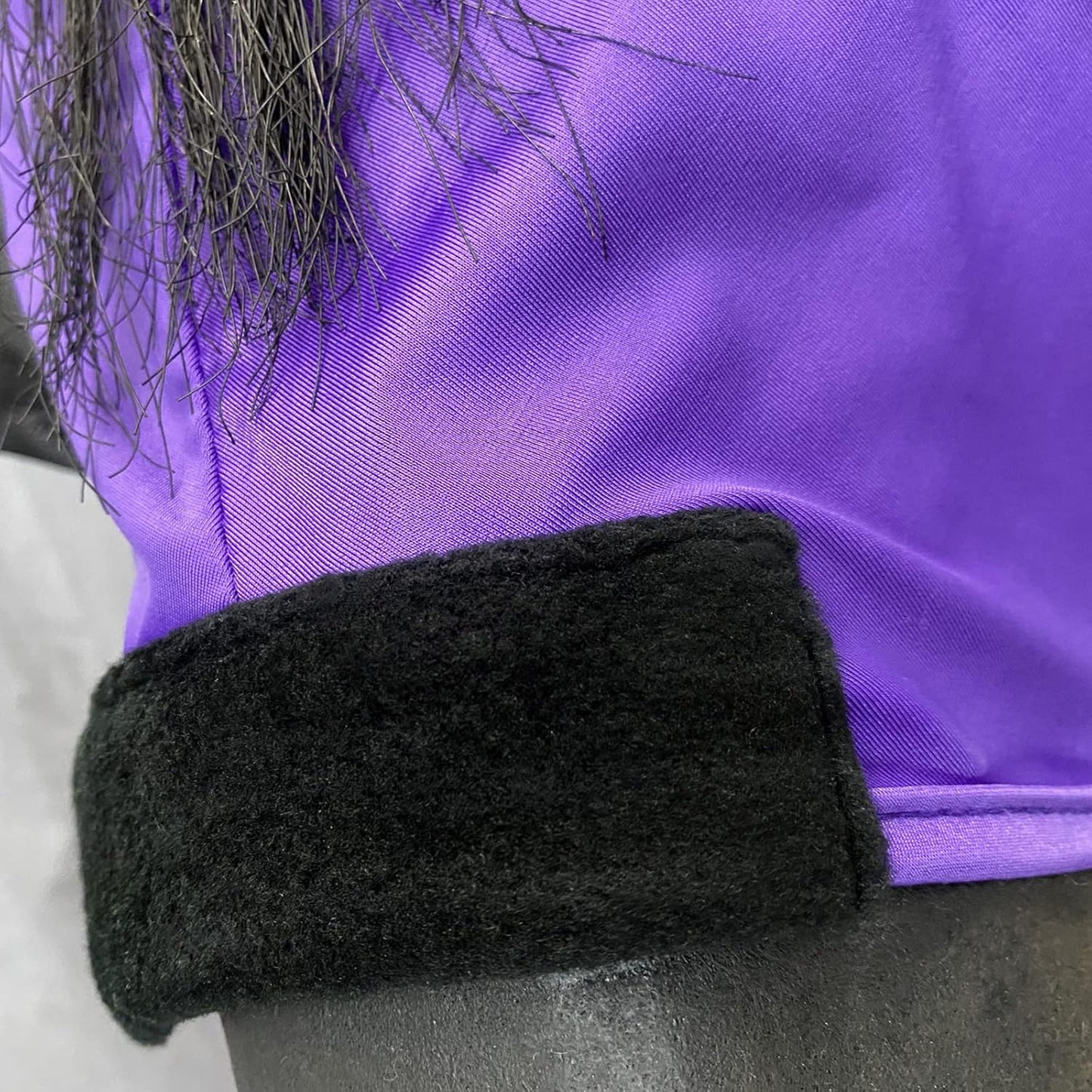 Horse Fly Mask with Ears - Large Eye Space for Full Vision, Breathable Stretch Comfort Fit, UV Protection, Forelock Opening, Easy Pull-On Violet Cob