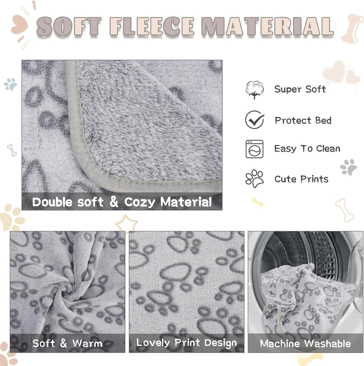 6 Pack Guinea Pig Cage Liner, Washable Guinea Pig Fleece Blankets Beding Accessories, Flannel Throw Warm Sleep Mat, Pet Pee Pads for Small Animal Hamster Rabbit Puppy Cat (24x16 Inch)