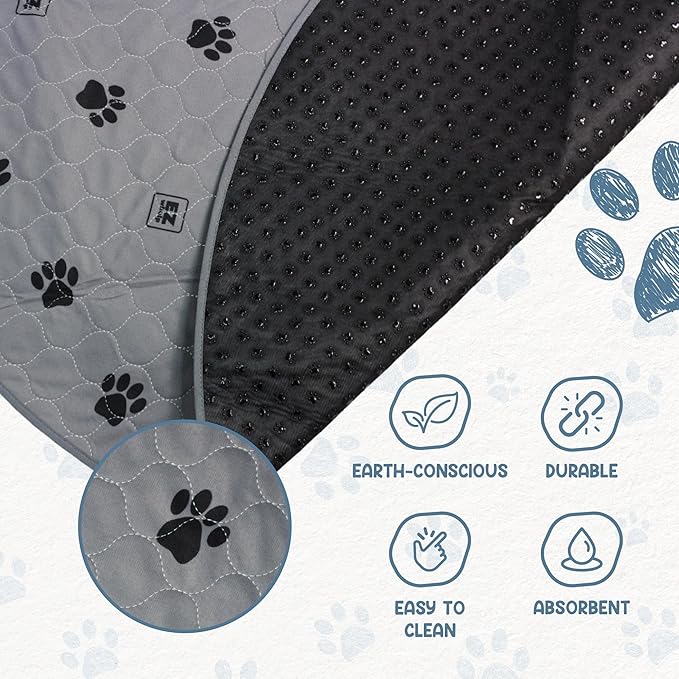 EZwhelp Pack of 2 Reusable Dog Pee Pad, Washable Slip-Resistant Waterproof Mat, 60 Inches