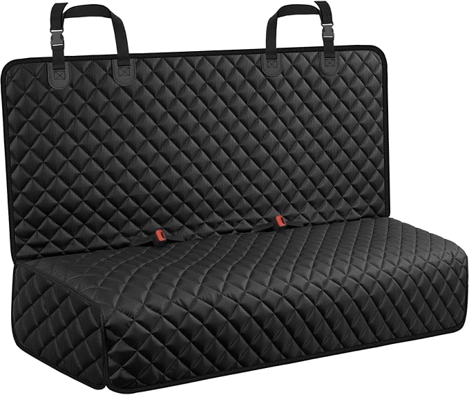 URPOWER Dog Car Seat Cover for Back Seat - Waterproof Non-Slip Car Seat Protector for Dogs Pet, Scratchproof Back Bench Seat Covers for Mid-Size Cars, Mid-Size SUVs, Black
