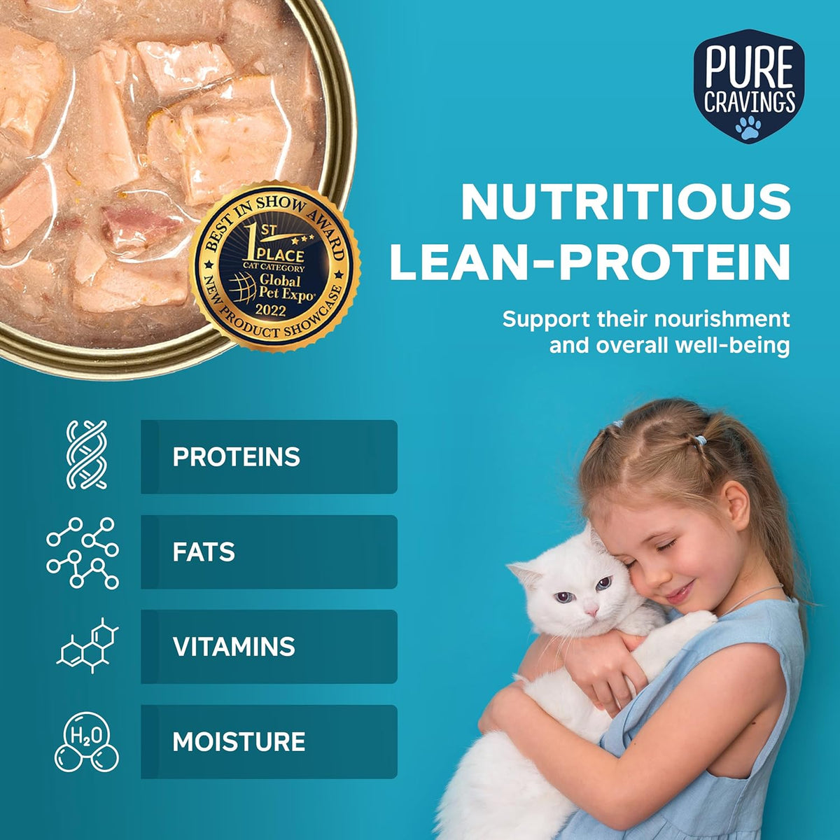 Wet Cat Food Canned Salmon Cutlets in Gravy, 100% Mercury-Tested, Moist Can Fish for Cats, Grain-Free, Protein, Non-GMO, Pack of 12