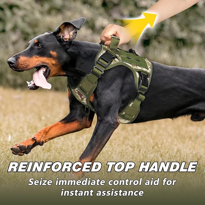 WINGOIN Tactical Dog Harness for Small Dogs,Heavy Duty No Pull Dog Harness | with Handle,Adjustable Reflective,Military K9 Style,Big Size Dog Vest,for German Shepherd,for Walking Training Hunting