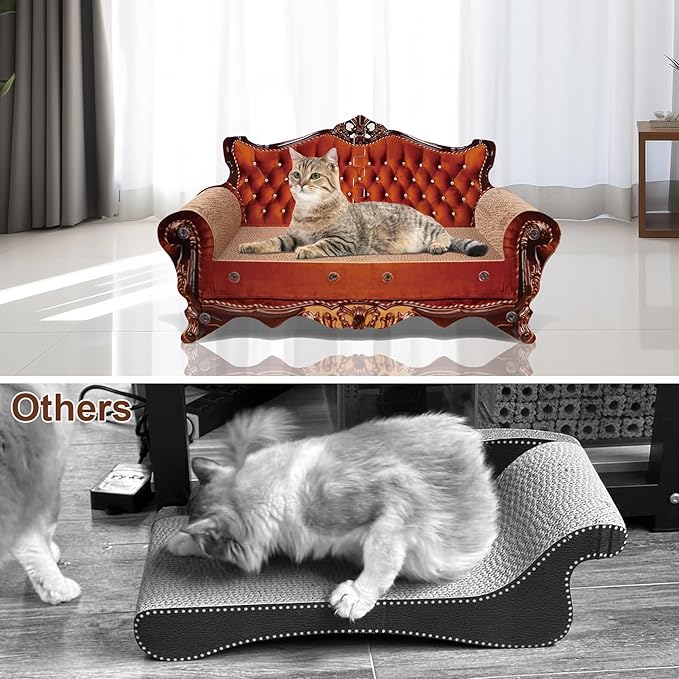 COOZMENT Sofa Shaped Scratching Couch,Thick Scratching Cardboard, Lounge Bed for Indoor Rest&Play, Sofa Scratcher Pad (21.2" L X 12.2 "W X 11.8" H)