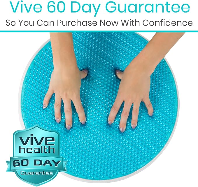 Vive Swivel Car Seat Cushion for Handicapped & Elderly Assistance - 360 Large Round Rotating Chair Pad with Memory Foam (Black)