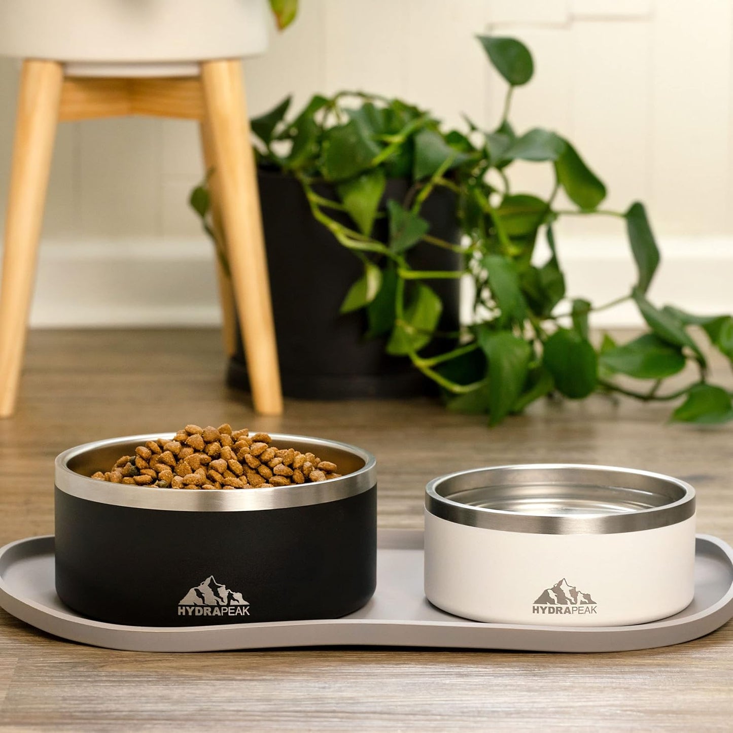 Hydrapeak Dog Bowl; Non Slip Stainless Steel; Water and Food Dish; Large Sized and Small Dogs; 32oz 64oz; Multiple Sizes | 8 Cup | Gingerbread