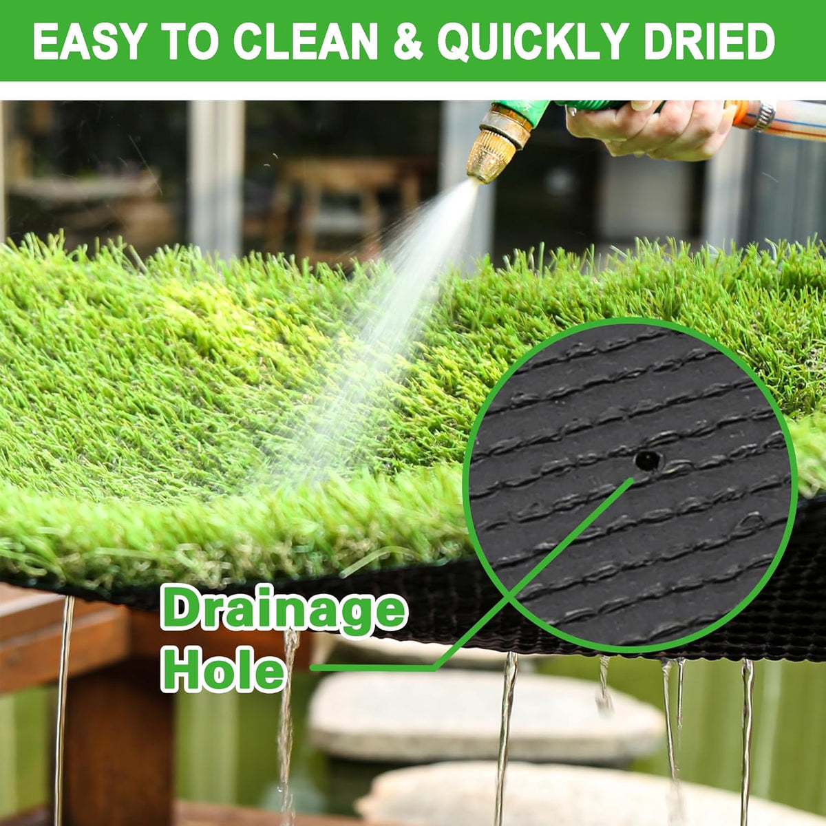 Artificial Grass Turf for Dogs 5 ft x 8 ft,1.38 inch Fake Grass Pee Pad for Puppy Potty Training，Faux pet Grass Rug for Indoor/Outdoor Patio,Dogs Wee Wee Pad,Turf Grass Mat for Dogs Potty