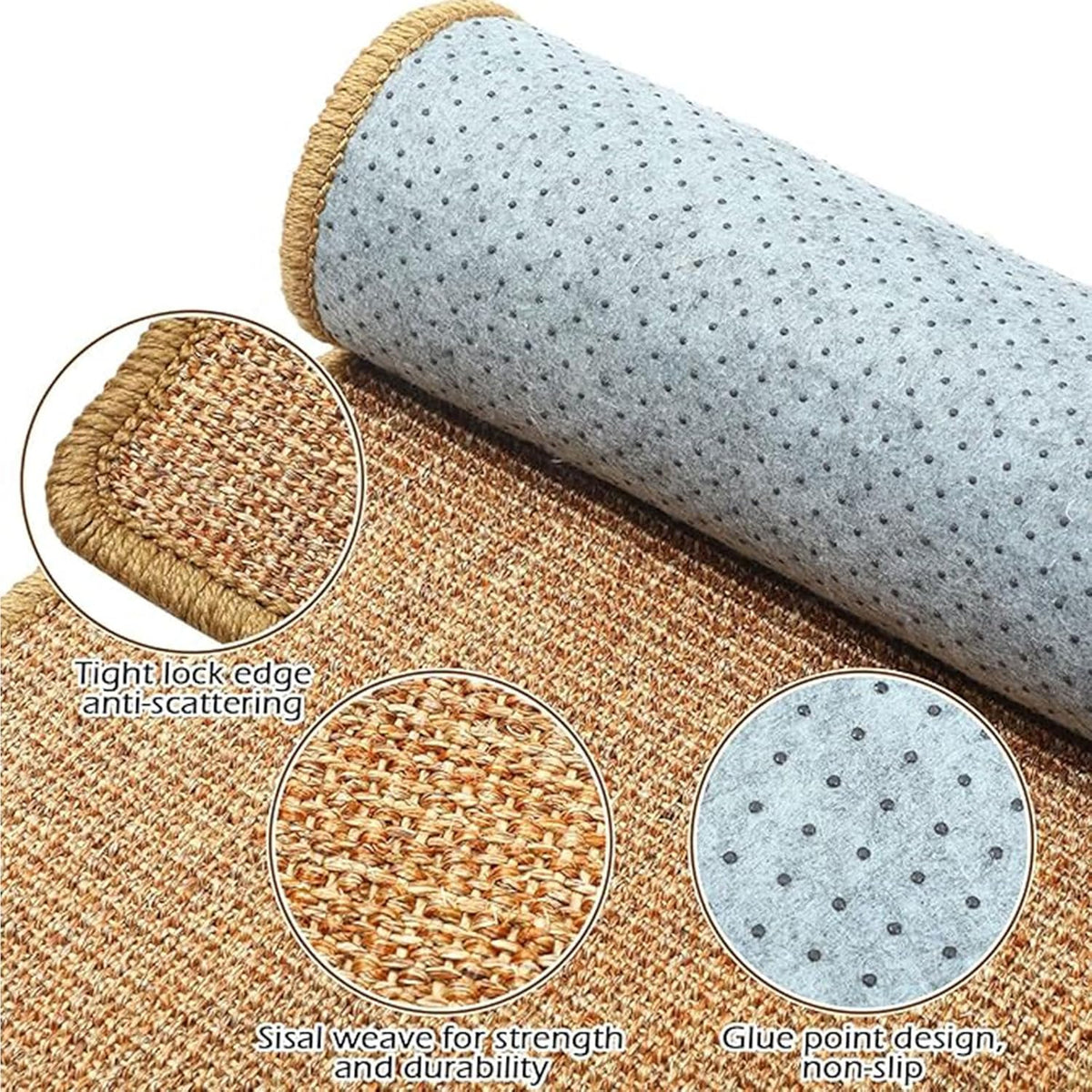 Oncpcare 4PCS Rabbit Scratch Mat - Natural Bunny Scratching Pad for Claws & Teeth Care, Cages & Pet Cage Bedding for Biting, Sleeping & Nesting, 24x16