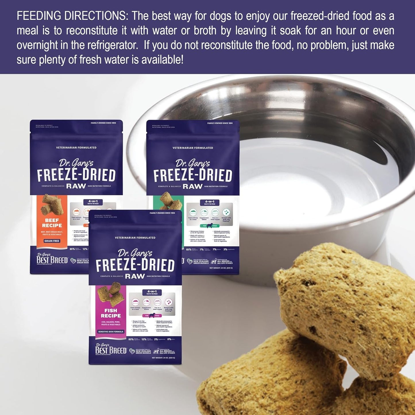 Best Breed Dr. Gary's Freeze-Dried Raw Food, Topper and Treat: Chicken Recipe - 4 oz.
