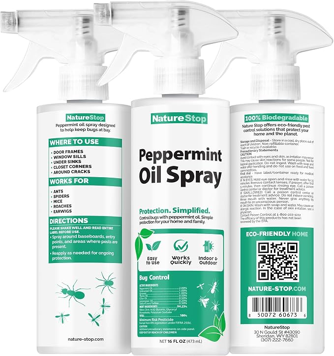 Peppermint Oil Bug Spray (16 oz) | Concentrated Peppermint Oil, Pet & Family Friendly, For Household Pests, Indoor & Outdoor Use, Made in USA