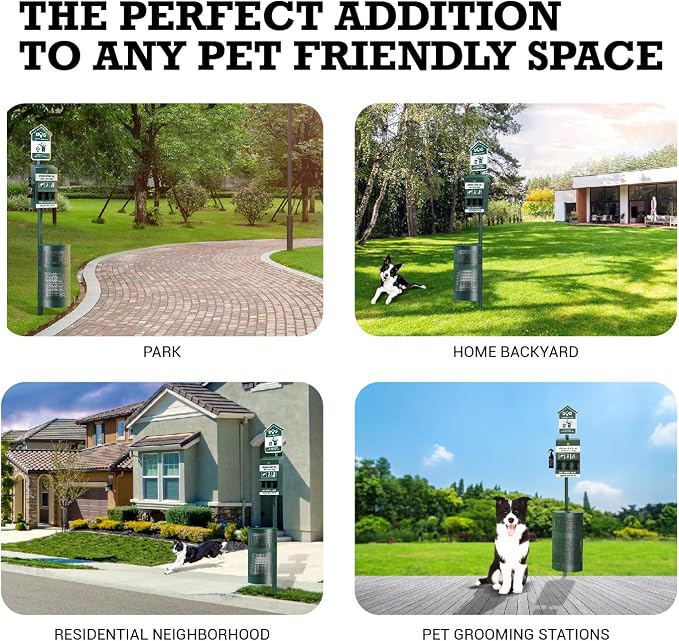 ALAGPRO® NEW 2026 Pet Waste Station Outdoor Dog Waste Station with Hand Sanitizer Bottle, Commercial Dog Poop Station with Free 600 Roll Waste Bags & 50 Can Liners for Backyard, Park & HOA's
