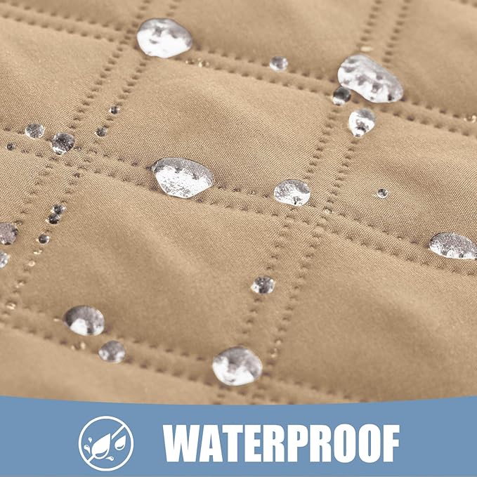 Smiry Waterproof Dog Bed Cover Pet Blanket, Soft Washable Dog Blanket for Furniture Bed Couch Sofa Reversible, Checkered (68"x82", Camel/Beige)