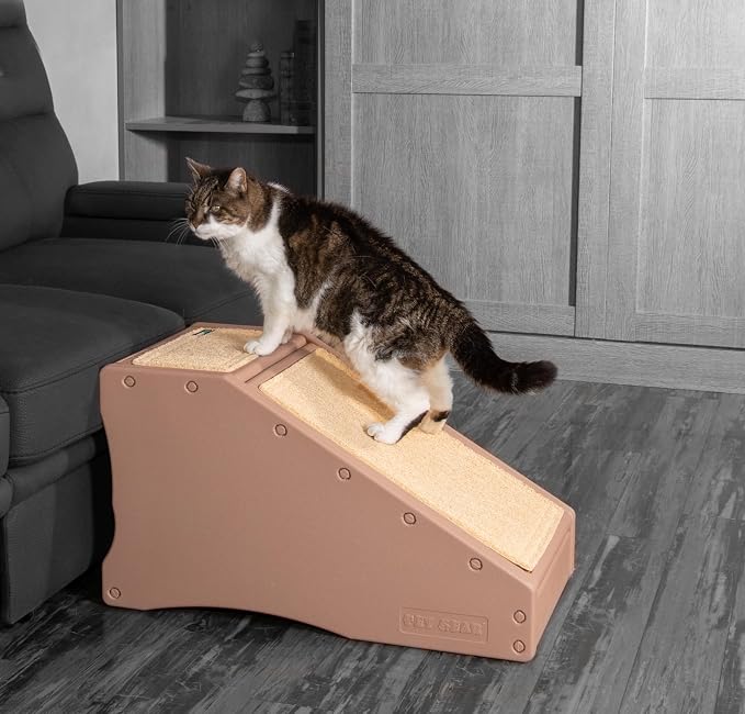 Pet Gear Stramp Stair and Ramp Combination for Dogs/Cats, Camel | Easy Step, Lightweight/Portable, Sturdy, Easy Assembly (No Tools Required)
