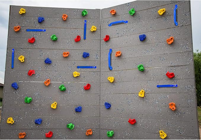 Rainbow Craft DIY Monkey Rock Climbing Holds for Kids - Wall Climbing Rocks of 20pc Rock Wall Holds, 2pc Handles & 1pc 8ft Knotted Climbing Rope - Kids Rock Climbing Holds Rock Wall Climbing Kit