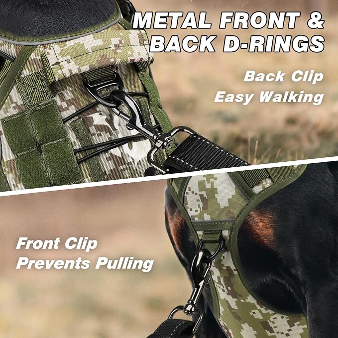 WINGOIN Tactical Dog Harness for Small Dogs,Heavy Duty No Pull Dog Harness | with Handle,Adjustable Reflective,Military K9 Style,Big Size Dog Vest,for German Shepherd,for Walking Training Hunting